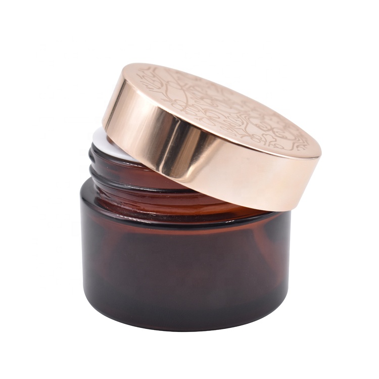 Factory Price 20G 30G 50G100G Amber Cosmetic cream bottle glass cream bottle cosmetic jar
