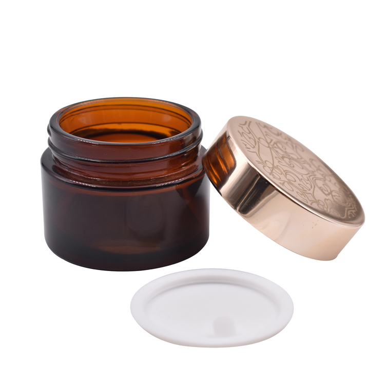 Factory Price 20G 30G 50G100G Amber Cosmetic cream bottle glass cream bottle cosmetic jar