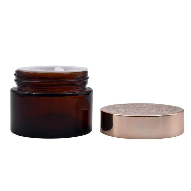 Factory Price 20G 30G 50G100G Amber Cosmetic cream bottle glass cream bottle cosmetic jar