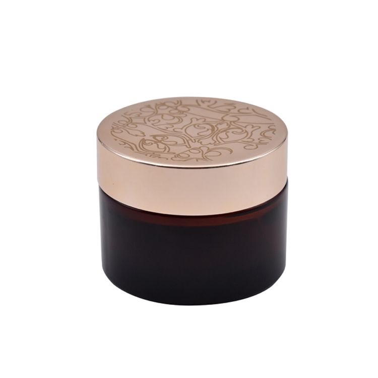 Factory Price 20G 30G 50G100G Amber Cosmetic cream bottle glass cream bottle cosmetic jar