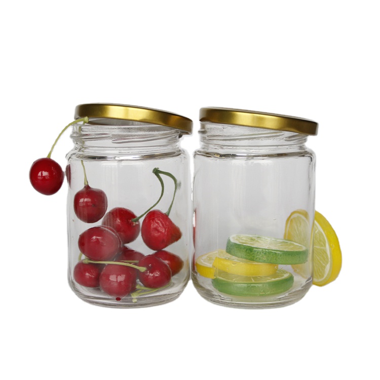 Factory Price   240ml Clear Glass Round Glass Jar For Paste/ Curd Sauce/Cheese Cream Sauce