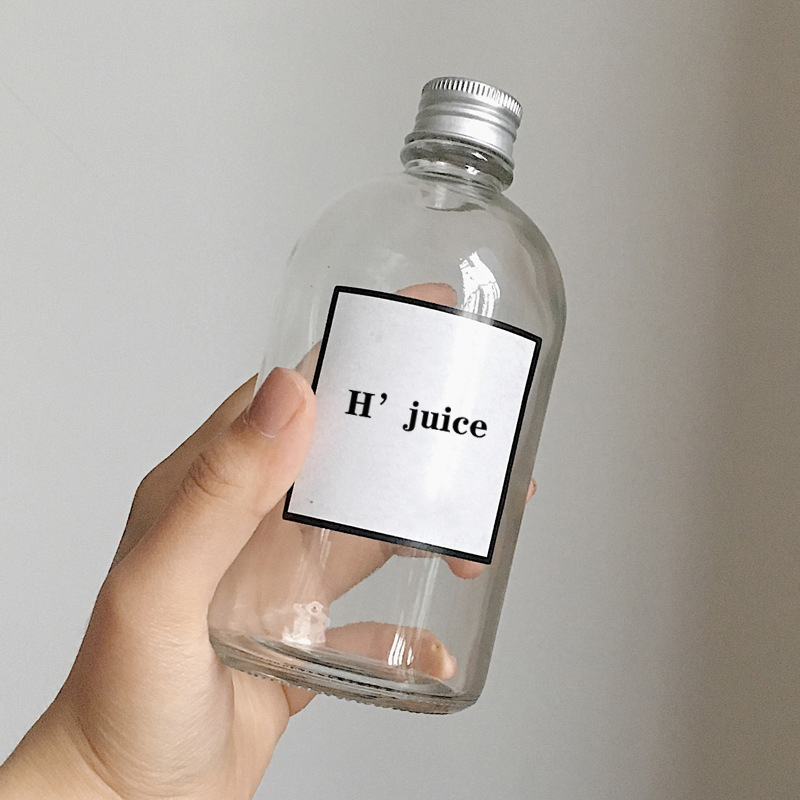 Factory Price 250 Ml 500 Ml 1000 Ml Amber Juice Round Shape Boston Glass 300 Ml Plastic Bottle For Juice With Aluminum Lids//