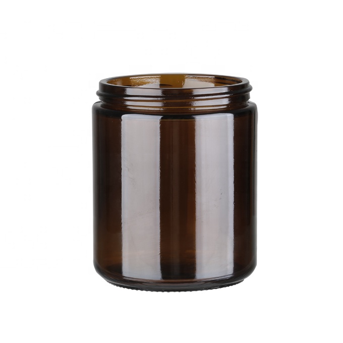 Factory Price 270ml Amber Glass Bottle Cosmetic Glass Jars with Matched Plastic Caps