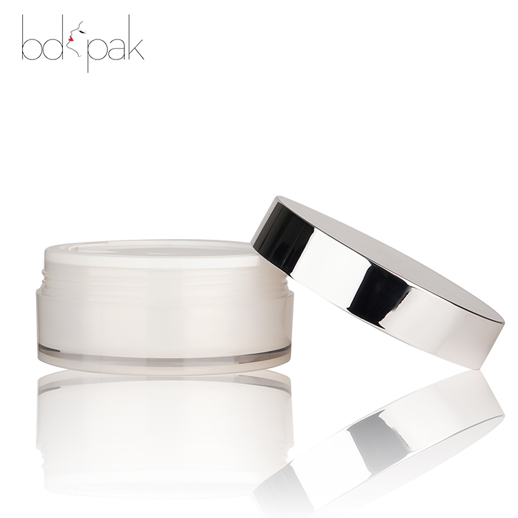 Factory Price 50g Fillable Empty White Cream Jar With Silver Lid For Skincare