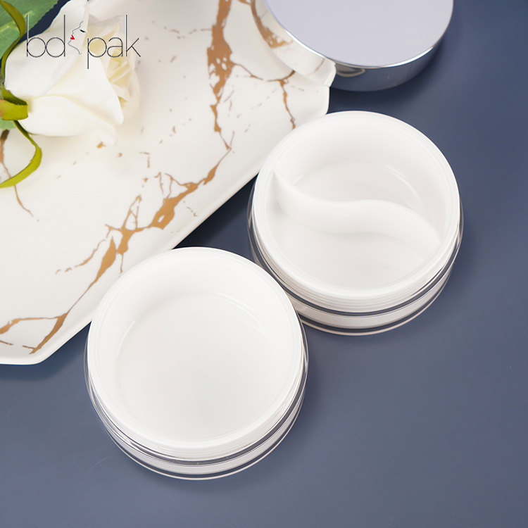 Factory Price 50g Fillable Empty White Cream Jar With Silver Lid For Skincare