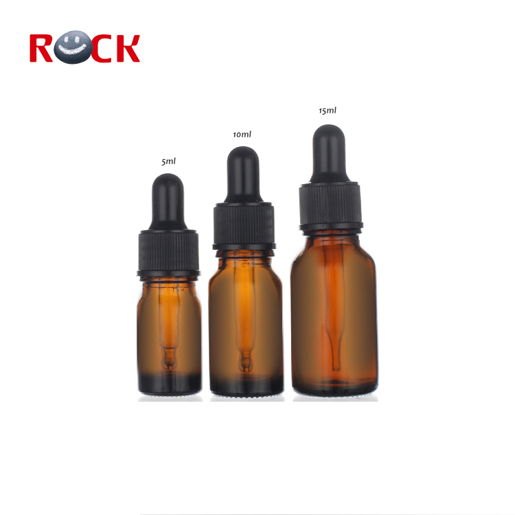 Factory Price 5ML 10ML 15ML Amber Glass Essential Oil Bottle With Dropper