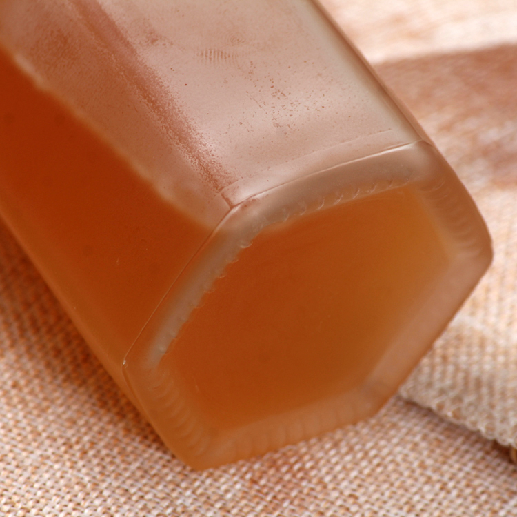 Factory Price 6 sides Good Quality Glass Juice Bottle with Wood Cork