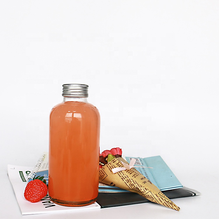 Factory Price Clear Empty Glass Bottle With Metal Lid 120ml 250ml 500ml 1L