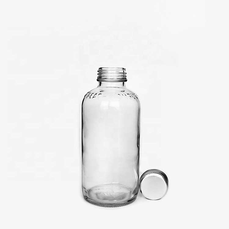 Factory Price Clear Empty Glass Bottle With Metal Lid 120ml 250ml 500ml 1L