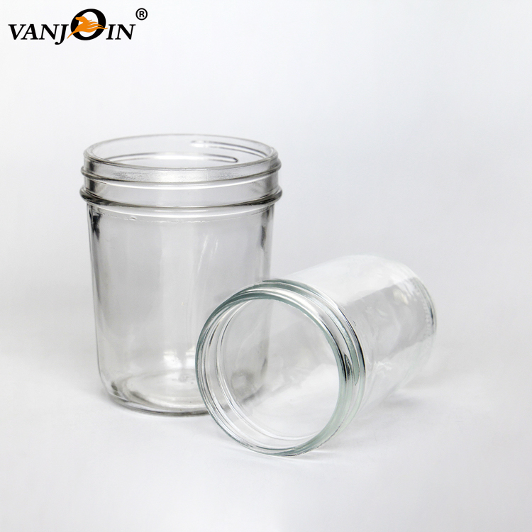 Factory Price Clear Glass Jars Wide Mouth With Screw Lid For Food Storage Beverage