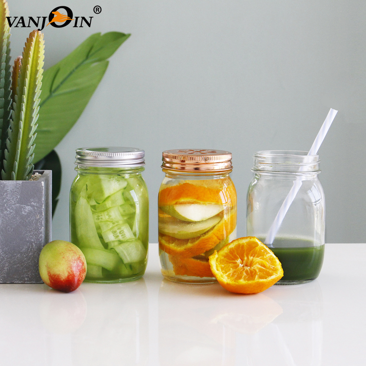 Factory Price Clear Glass Jars Wide Mouth With Screw Lid For Food Storage Beverage