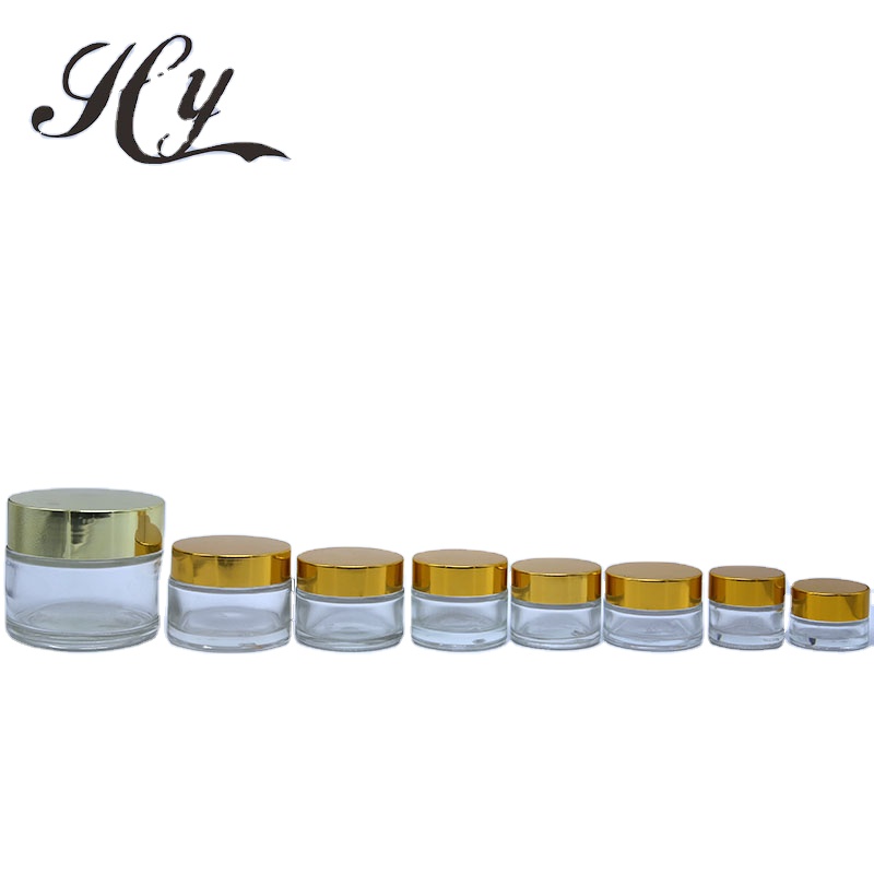 Factory Price Durable Cosmetic Glass Jar With Golden Cap