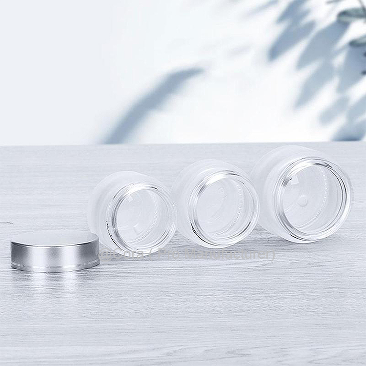 Factory Price Frosted Glass Jar With Lid Cosmetic Packaging Container Cream Bottle