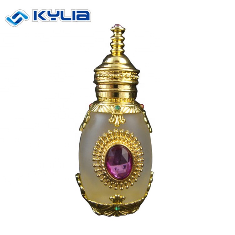 Factory Price Luxury 12ml 15ml Refillable Custom Metal Gloden Alloy Arabic Oil Perfume Bottle