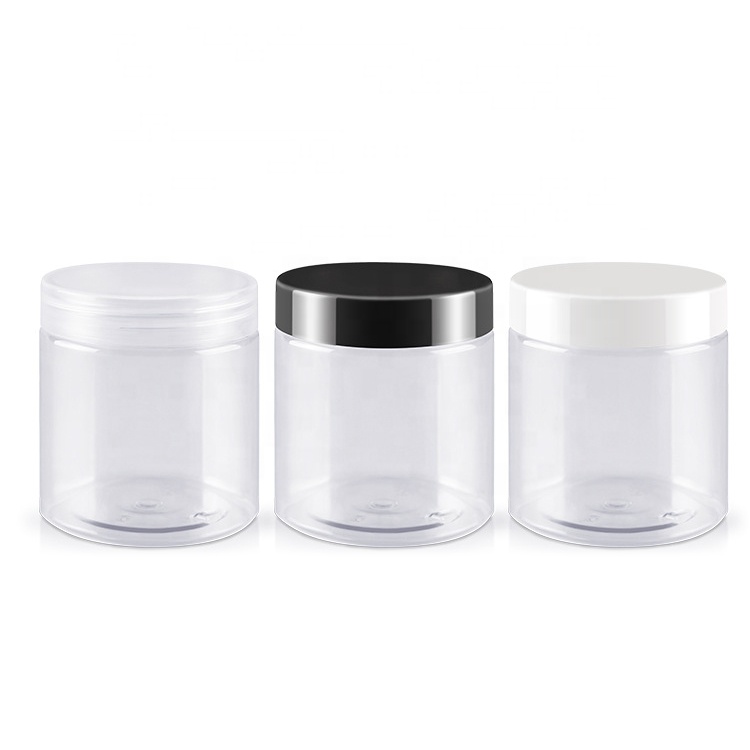 Factory Price PET Transparent Wide Mouth Cream Cosmetic Loose Powder Clear Plastic Jar