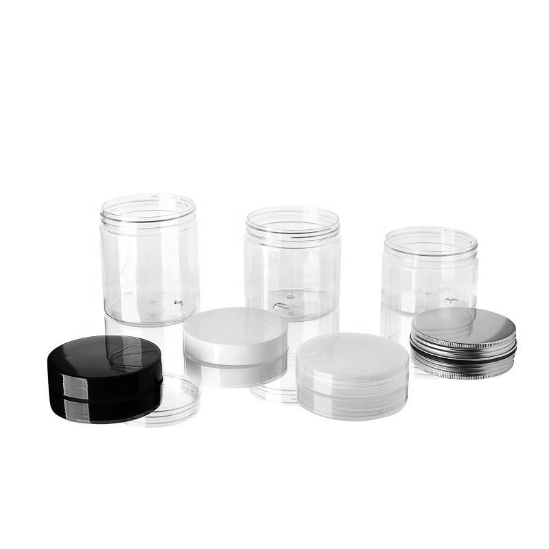 Factory Price PET Transparent Wide Mouth Cream Cosmetic Loose Powder Clear Plastic Jar