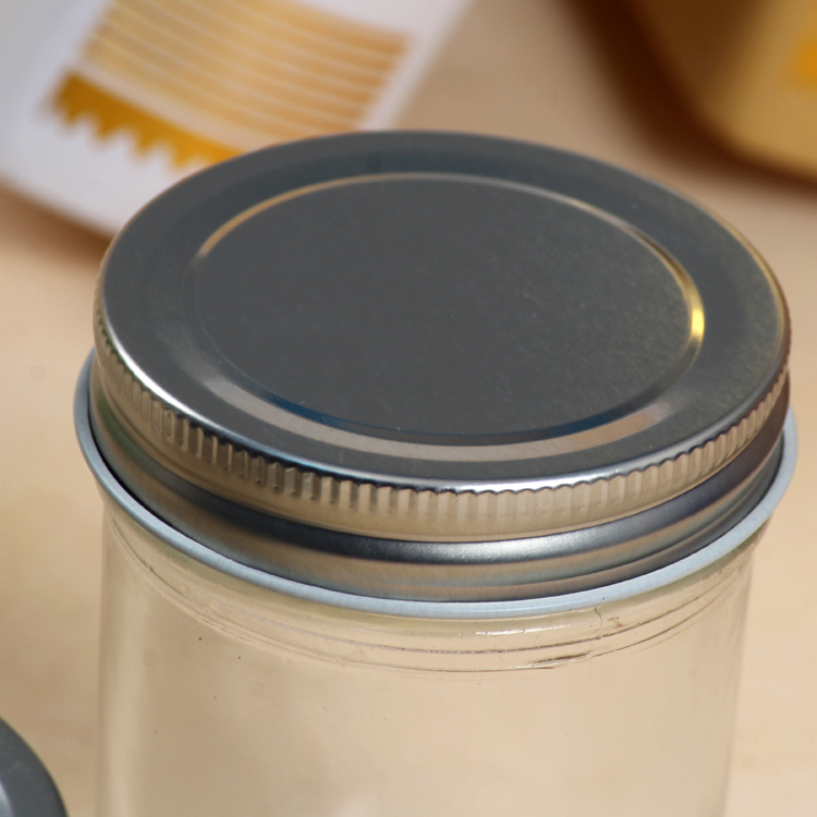 Factory Price Round Caviar Clear Glass Storage Jar Set with Lid for Food