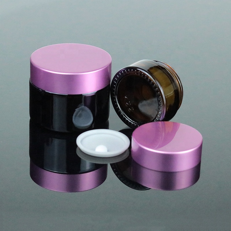 Factory Price Skin Care Packaging Empty Amber Custom Glass Jar With Metal Lid for Cream (GJM16)