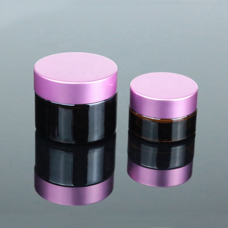 Factory Price Skin Care Packaging Empty Amber Custom Glass Jar With Metal Lid for Cream (GJM16)