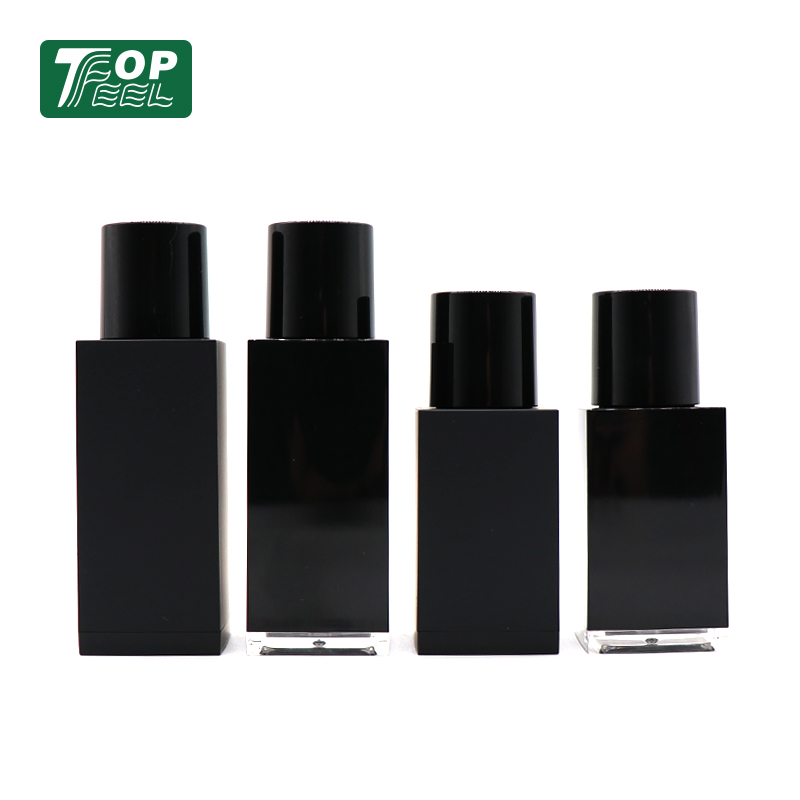 Factory Price Wholesale 30ml 50ml Empty Black Square Plastic Dropper Bottle