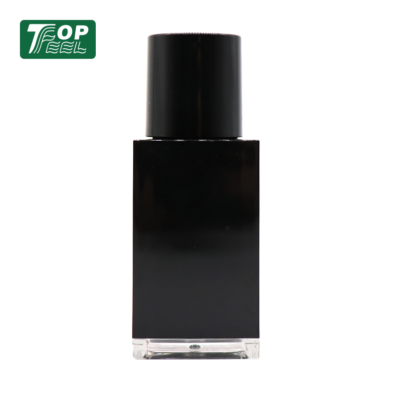 Factory Price Wholesale 30ml 50ml Empty Black Square Plastic Dropper Bottle