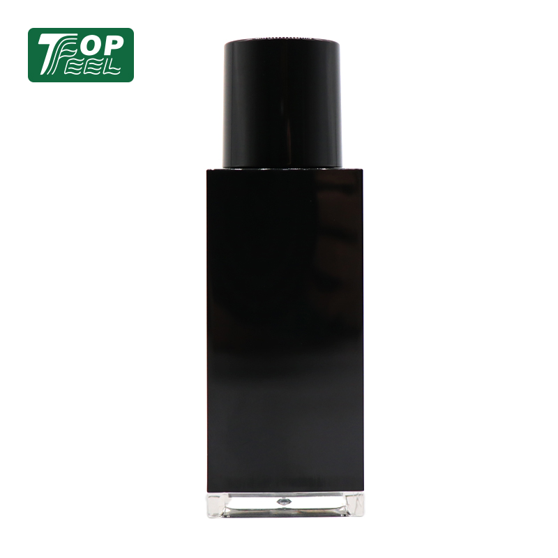 Factory Price Wholesale 30ml 50ml Empty Black Square Plastic Dropper Bottle