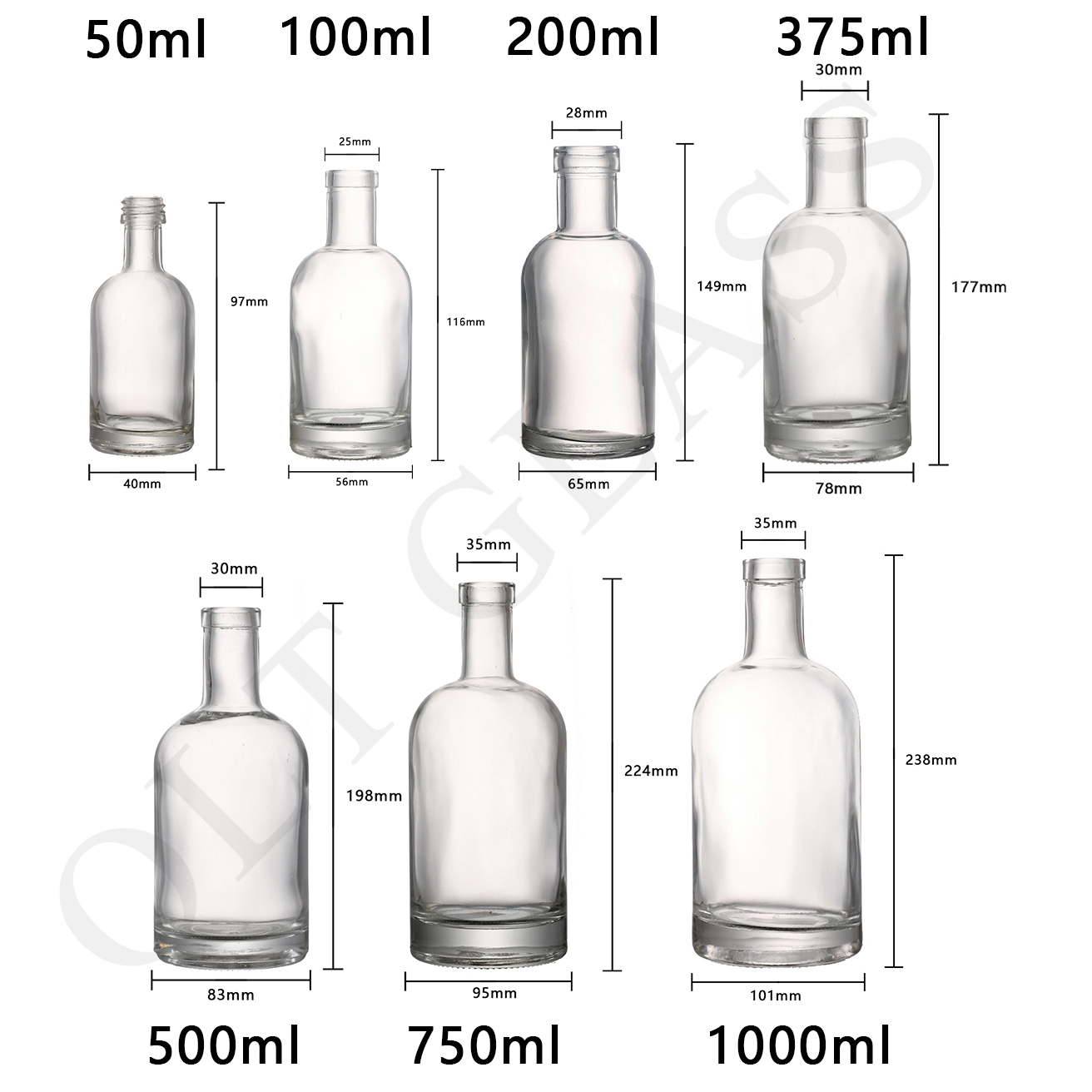 Factory Price Wholesale Rum Vodka Liquor Alcohol 750ml Spirit 750 ml 75cl Glass Bottle for liquor with Cork