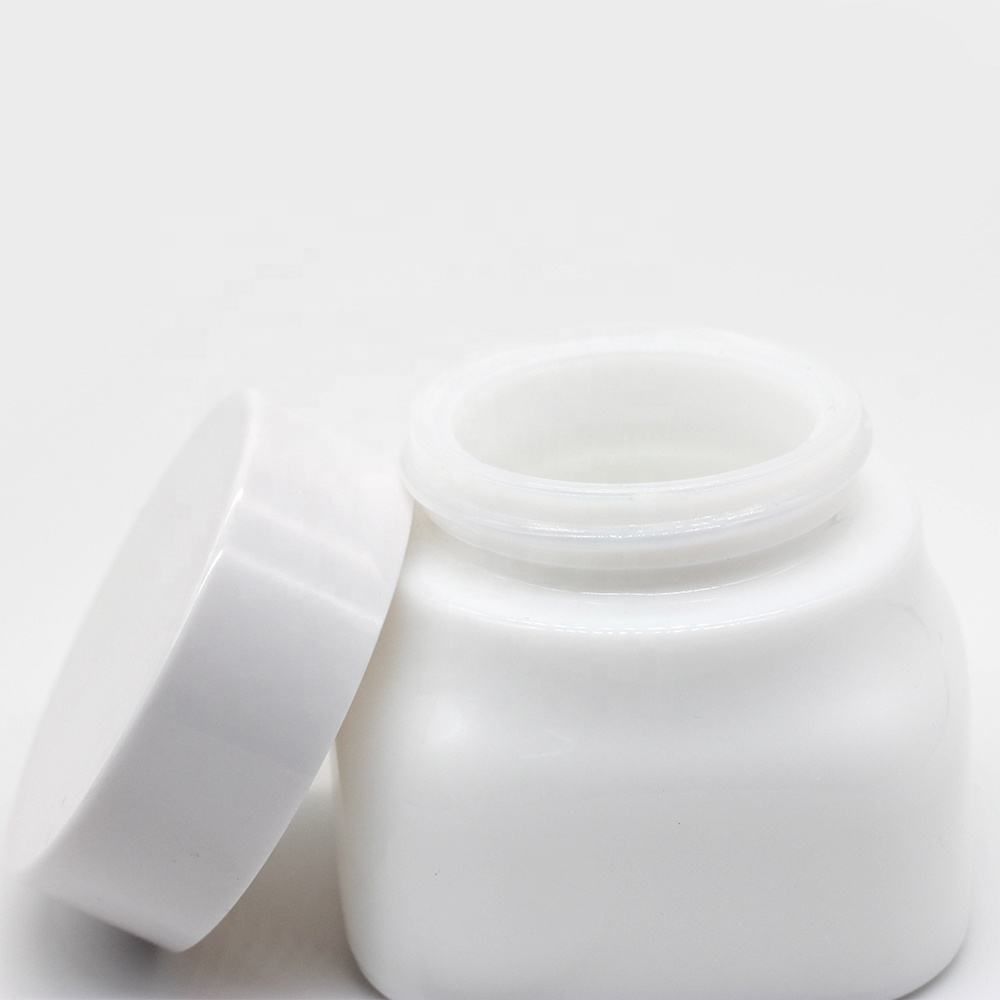 Factory Price large Capacity Opal Glass Jar for Face Care Cosmetic Cream Packaging with Lid