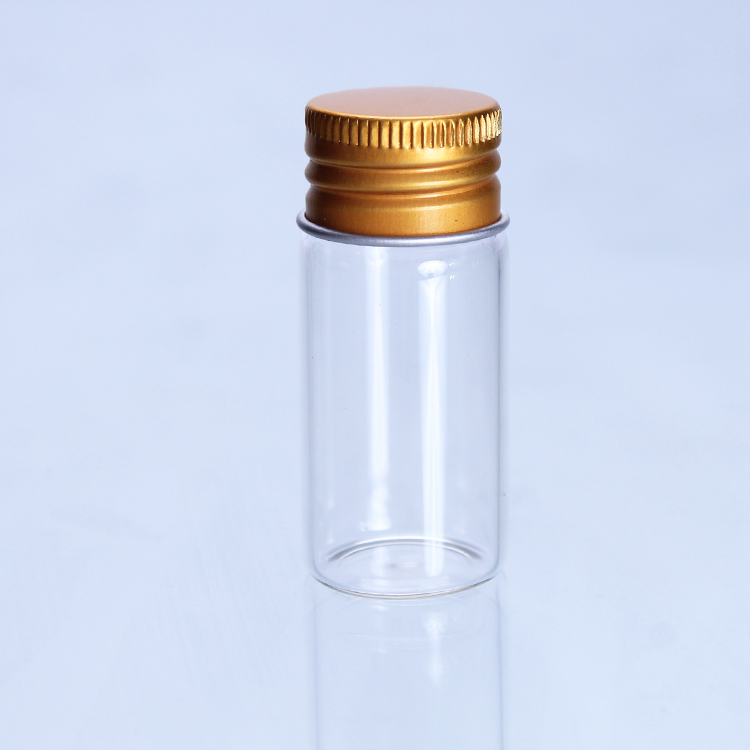 Factory Prices empty glass tubes packaging glass bottle with silver lid saffron container saffron candy bottle