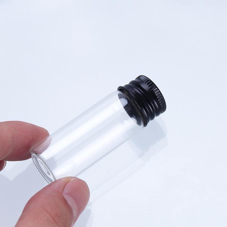 Factory Prices empty glass tubes packaging glass bottle with silver lid saffron container saffron candy bottle