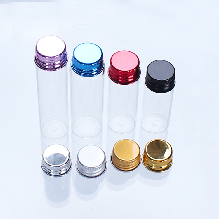 Factory Prices empty glass tubes packaging glass bottle with silver lid saffron container saffron candy bottle