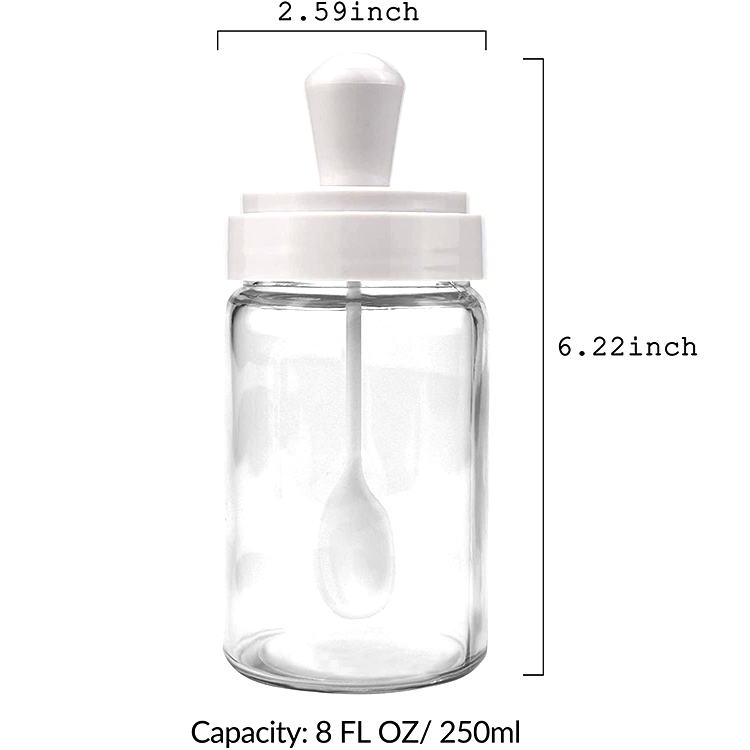 Factory Produced Wholesale Glass Spice Jar with Spoon