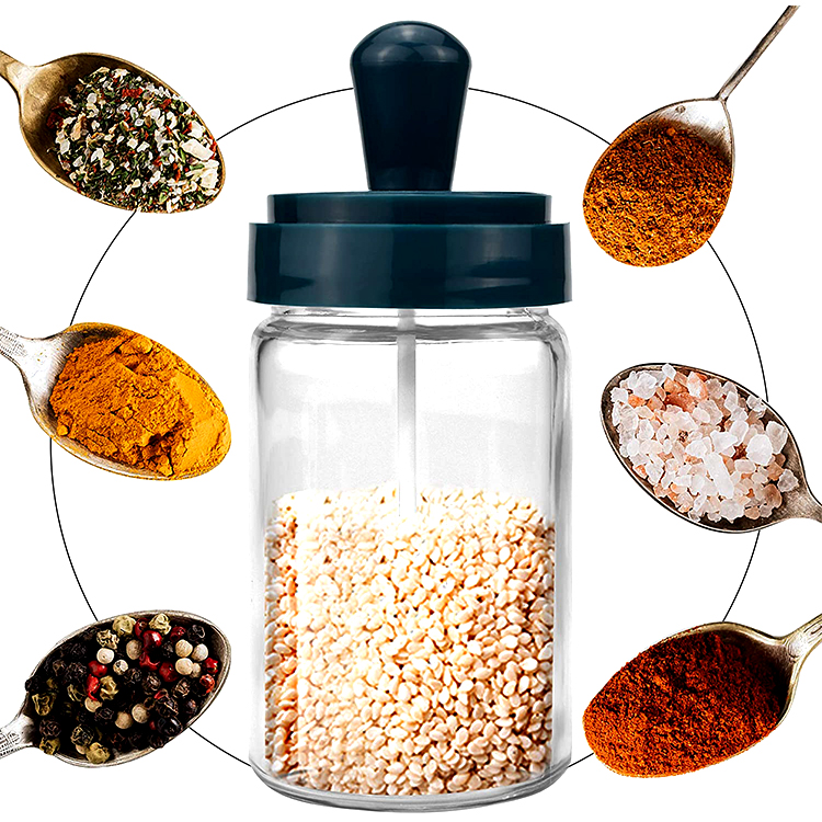Factory Produced Wholesale Glass Spice Jar with Spoon