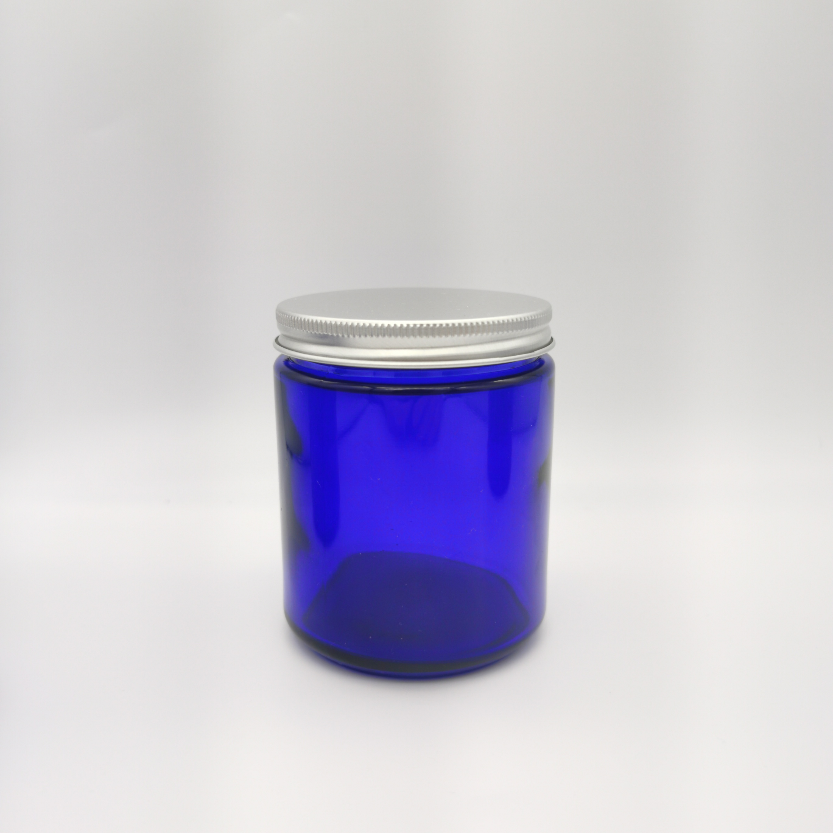 Factory Quality 250ml 8oz Blue Glass Jar With Aluminum Cap