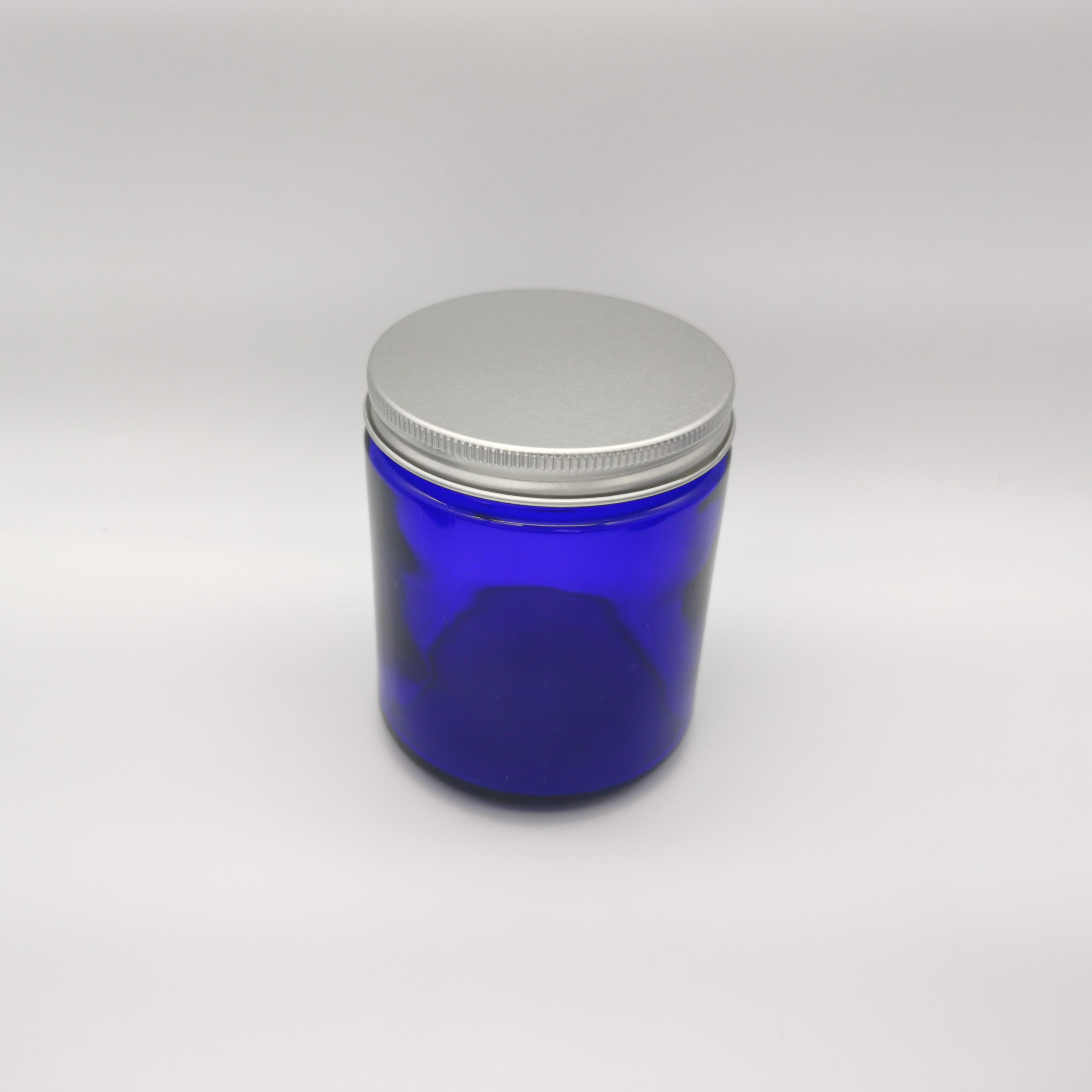 Factory Quality 250ml 8oz Blue Glass Jar With Aluminum Cap