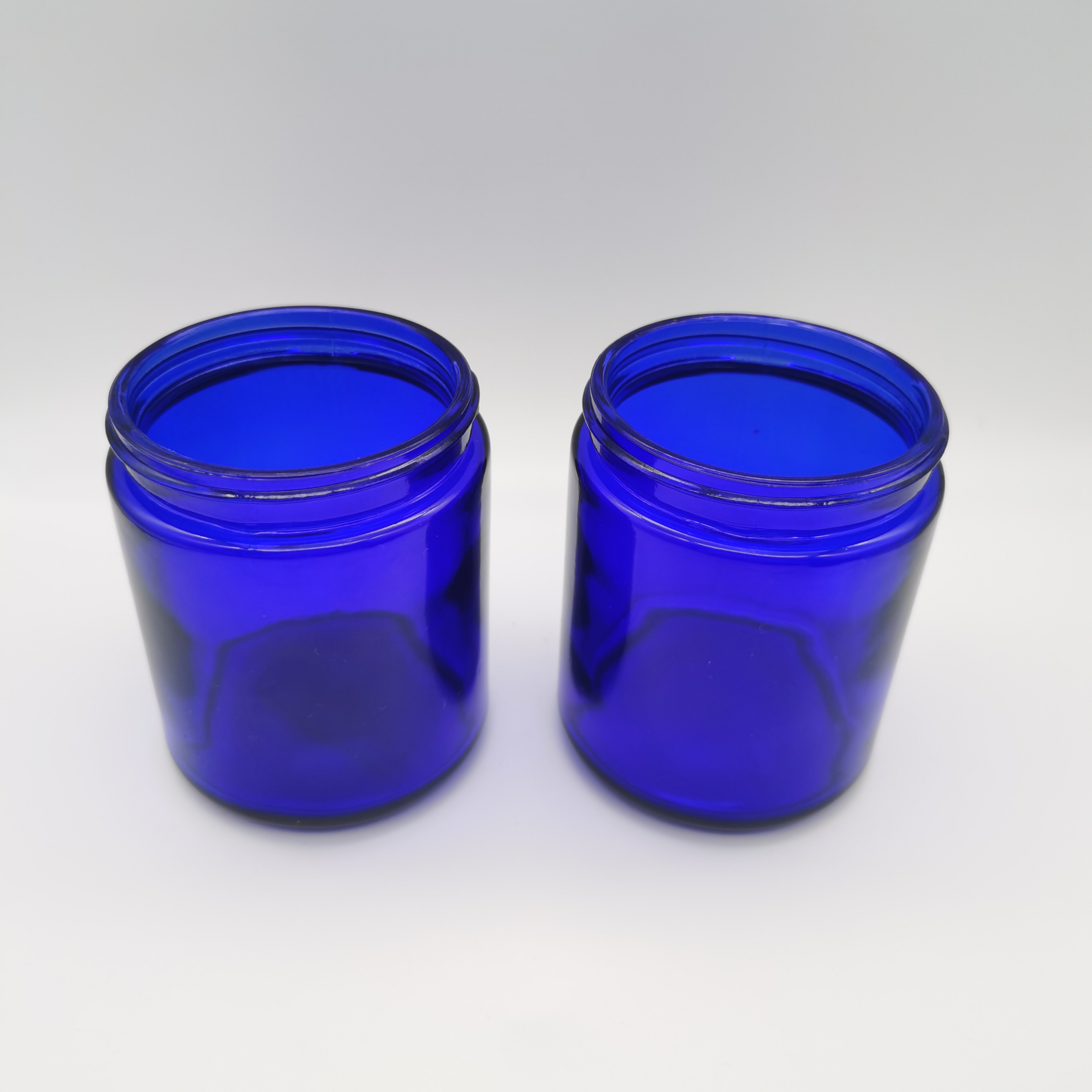 Factory Quality 250ml 8oz Blue Glass Jar With Aluminum Cap