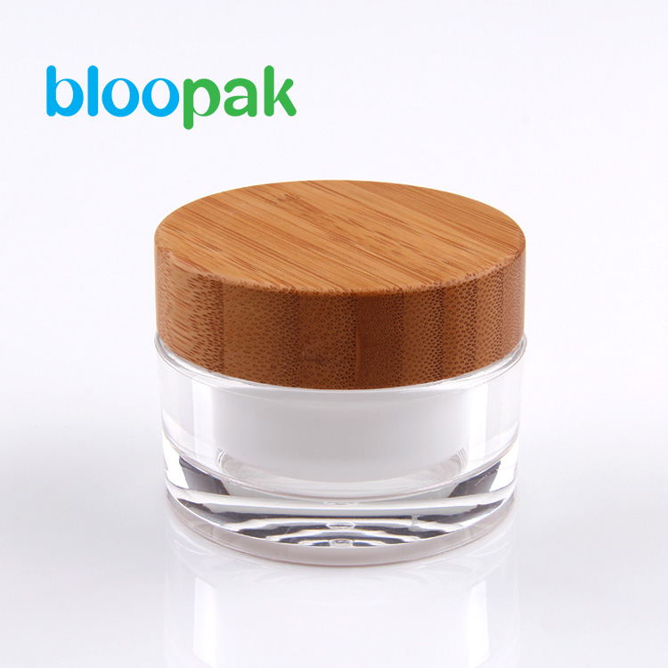 Factory Sale 15g acrylic Jar With Bamboo Lid For Cosmetic