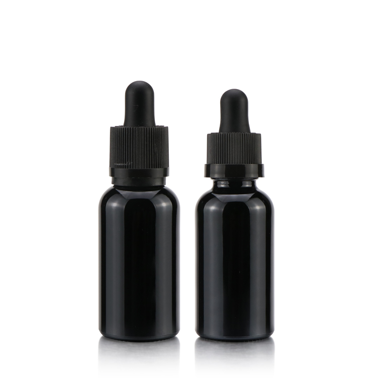 Factory Sale 30ml matt Black Color Coating Glass Bottle Essential Oil Bottle