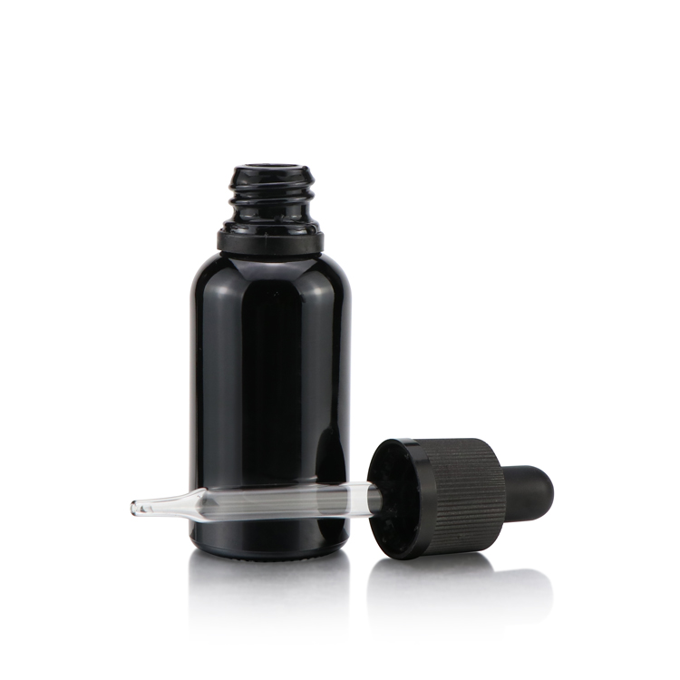 Factory Sale 30ml matt Black Color Coating Glass Bottle Essential Oil Bottle
