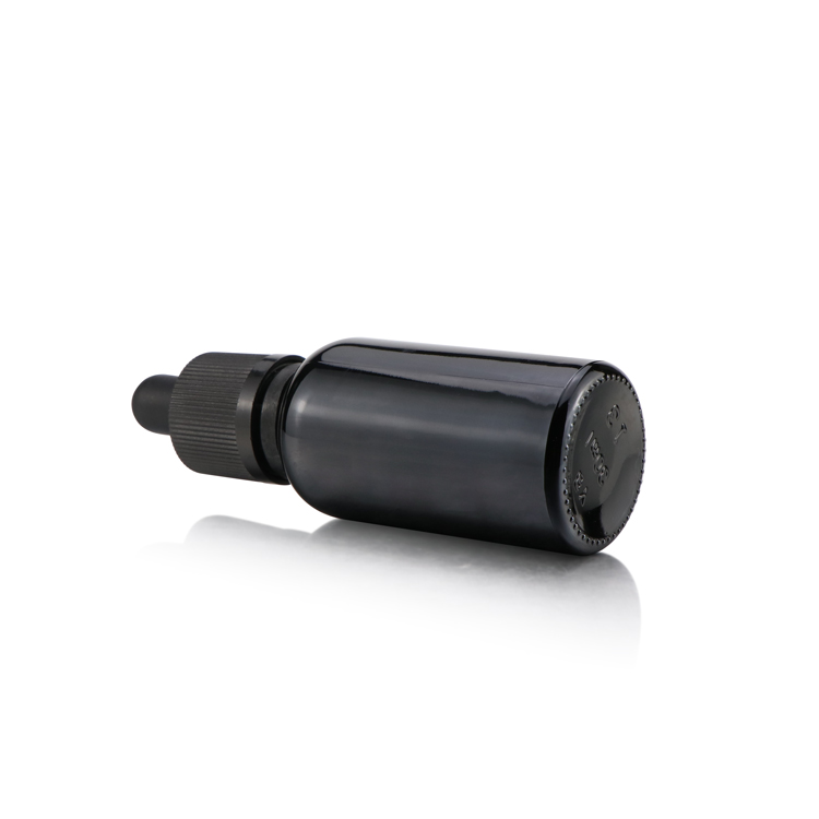 Factory Sale 30ml matt Black Color Coating Glass Bottle Essential Oil Bottle