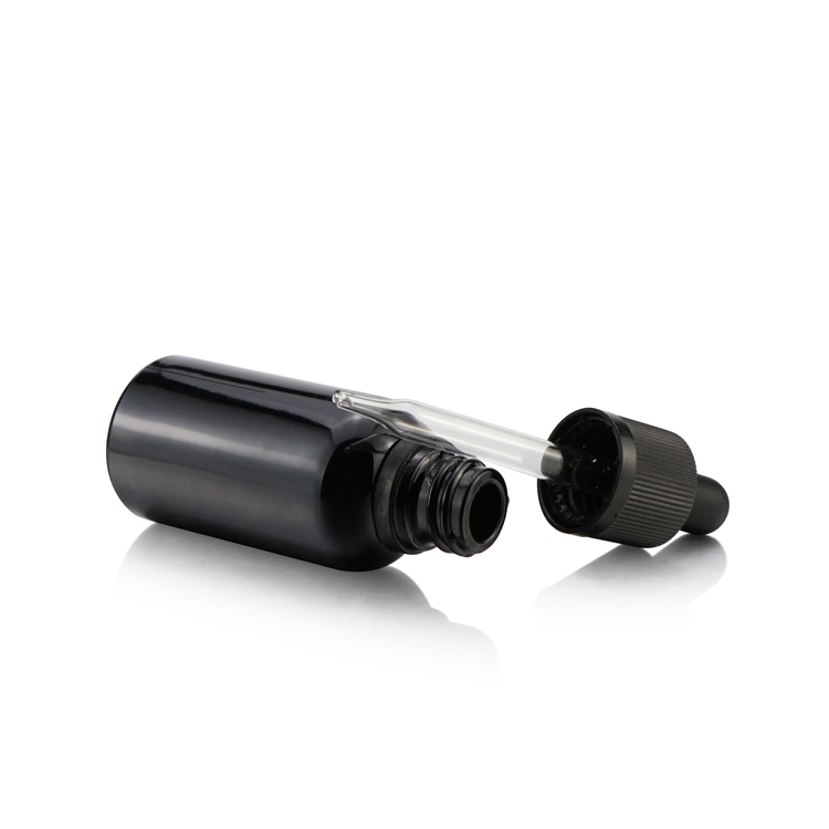 Factory Sale 30ml matt Black Color Coating Glass Bottle Essential Oil Bottle