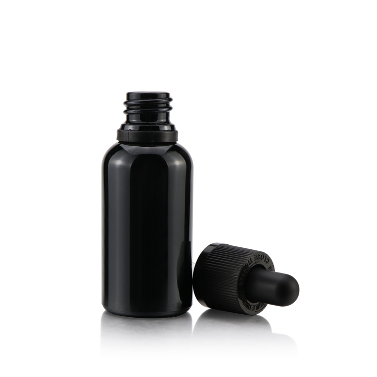 Factory Sale 30ml matt Black Color Coating Glass Bottle Essential Oil Bottle