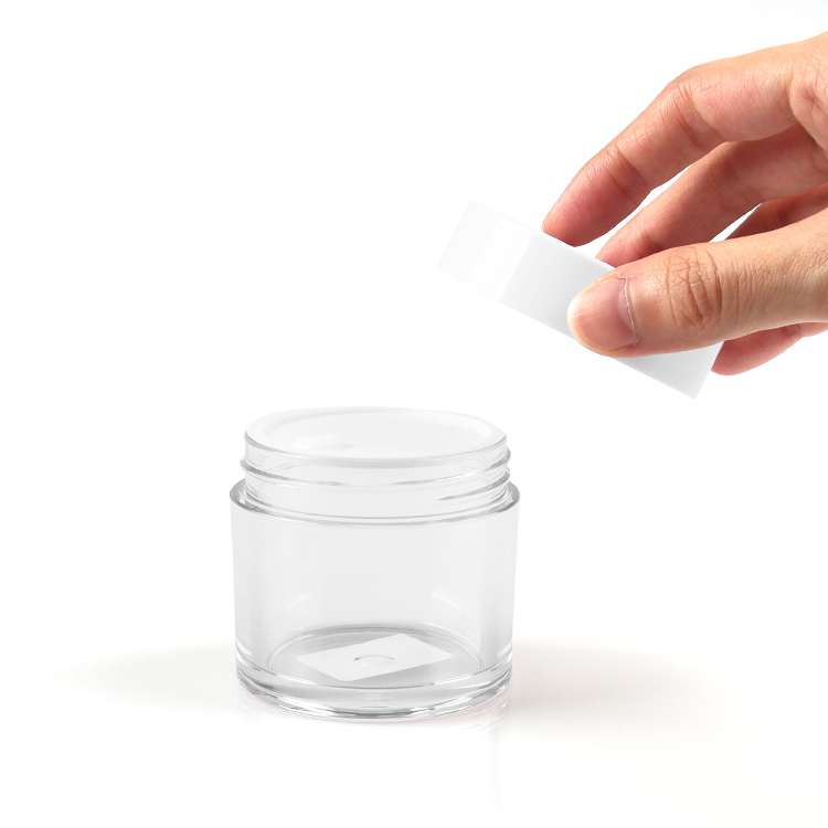 Factory Sale New Design Plastic 2oz Cream Jar White Lid PETG 1oz Cosmetic Jar