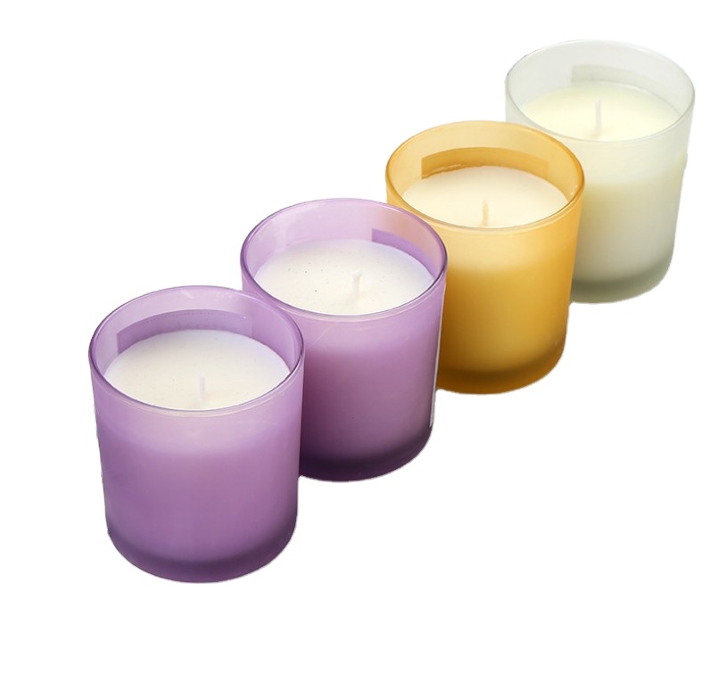 Factory Sell Empty Glass Scented Candle Transparent Colorful Cup Candlestick Glasses