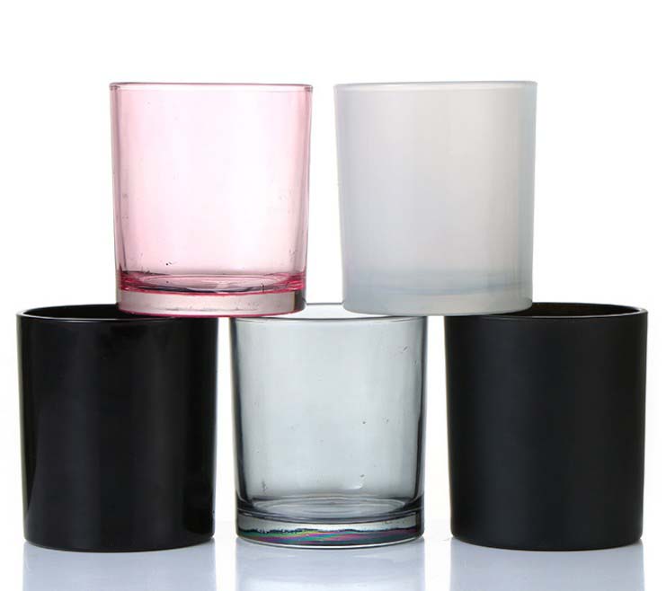 Factory Sell Empty Glass Scented Candle Transparent Colorful Cup Candlestick Glasses