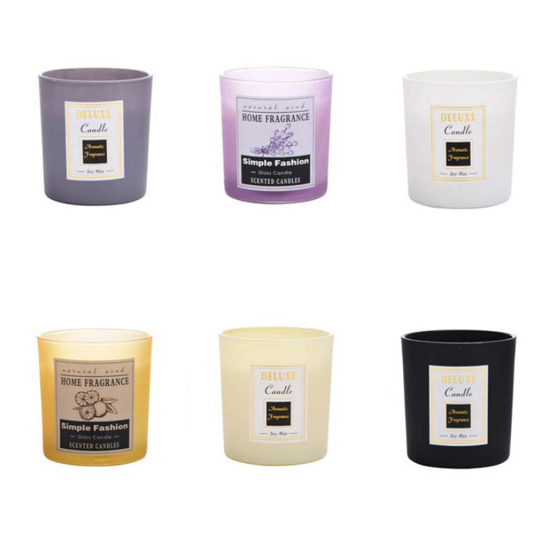 Factory Sell Empty Glass Scented Candle Transparent Colorful Cup Candlestick Glasses