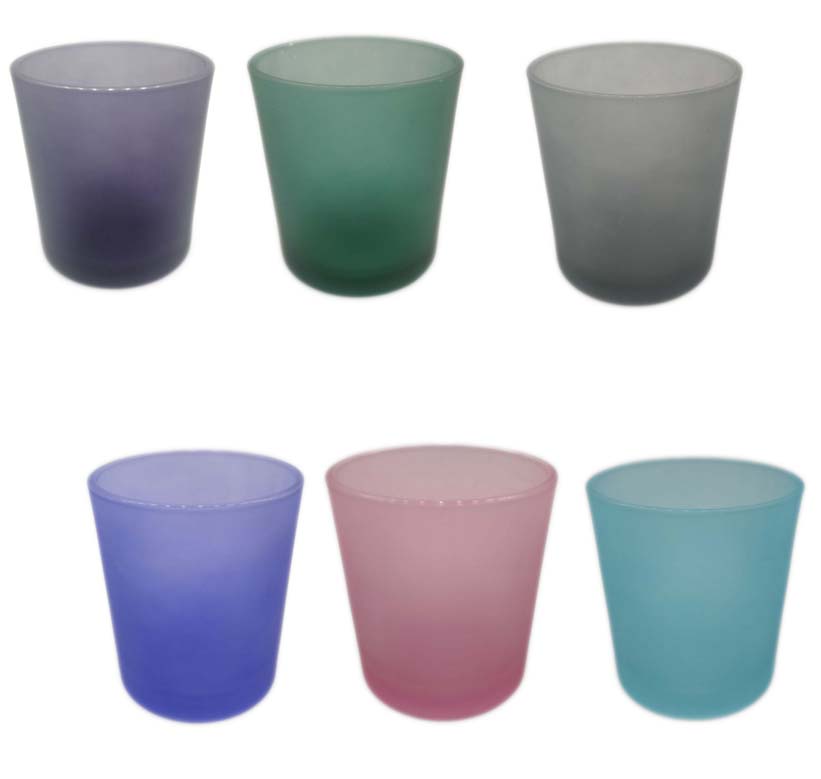 Factory Sell Empty Glass Scented Candle Transparent Colorful Cup Candlestick Glasses