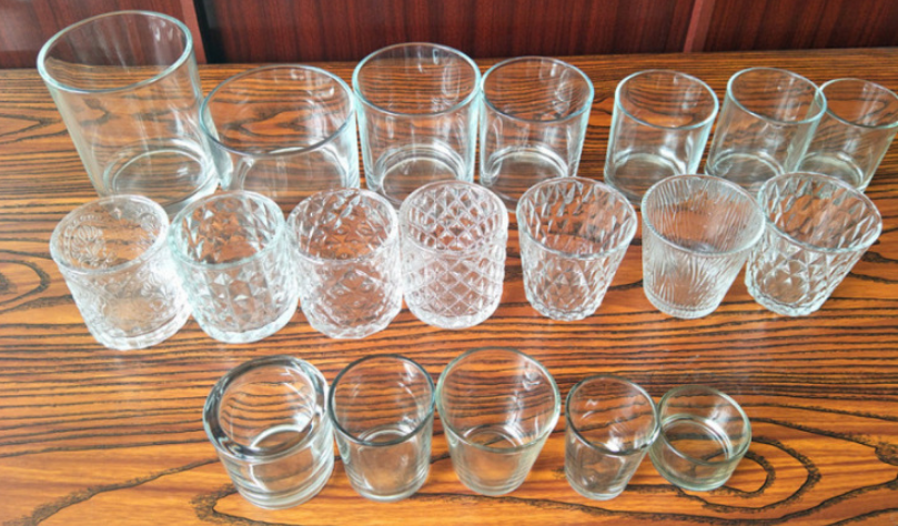 Factory Sell Empty Glass Scented Candle Transparent Colorful Cup Candlestick Glasses