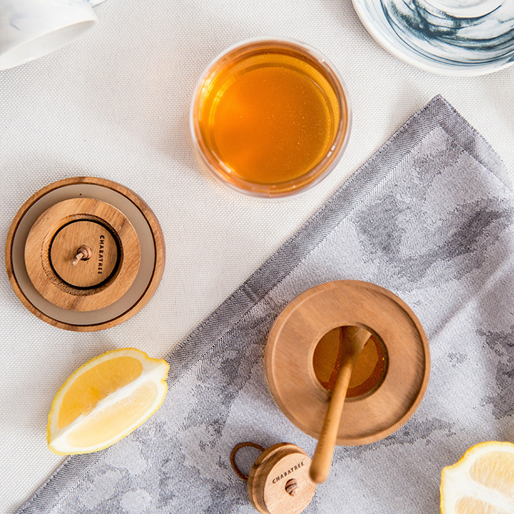 Factory Selling Directly 350ml 500ml honey jar with stir bar, honey glass bottle bottiglia di miele