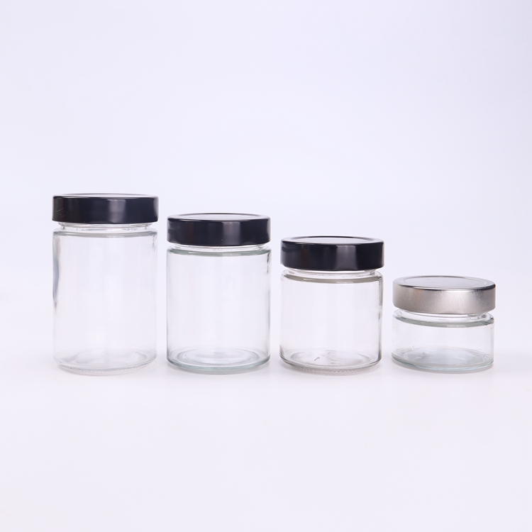 Factory Short 100ml 140ml 180ml 212ml  Sealed Storage Jam Honey Glass Jar With Deep Metal Lids